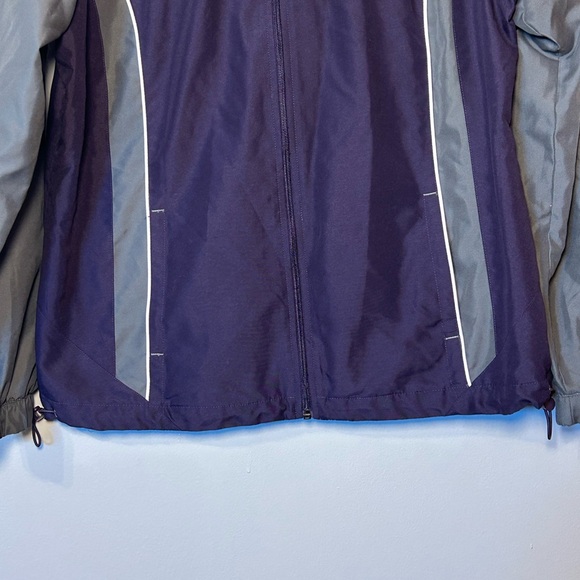 SJB Women's Track Athletic Purple Gray Collared Jacket Zip Up Pockets Size Med - Picture 2 of 10